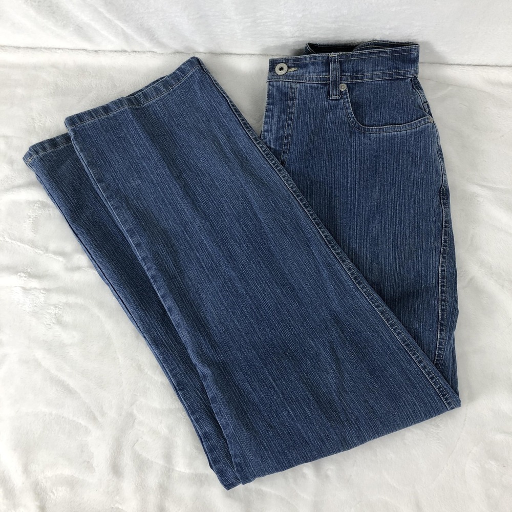L.A. Blues Jeans Womens 8‎ Blue Stretch Denim Straight Leg 5 Pocket Zip Fly
